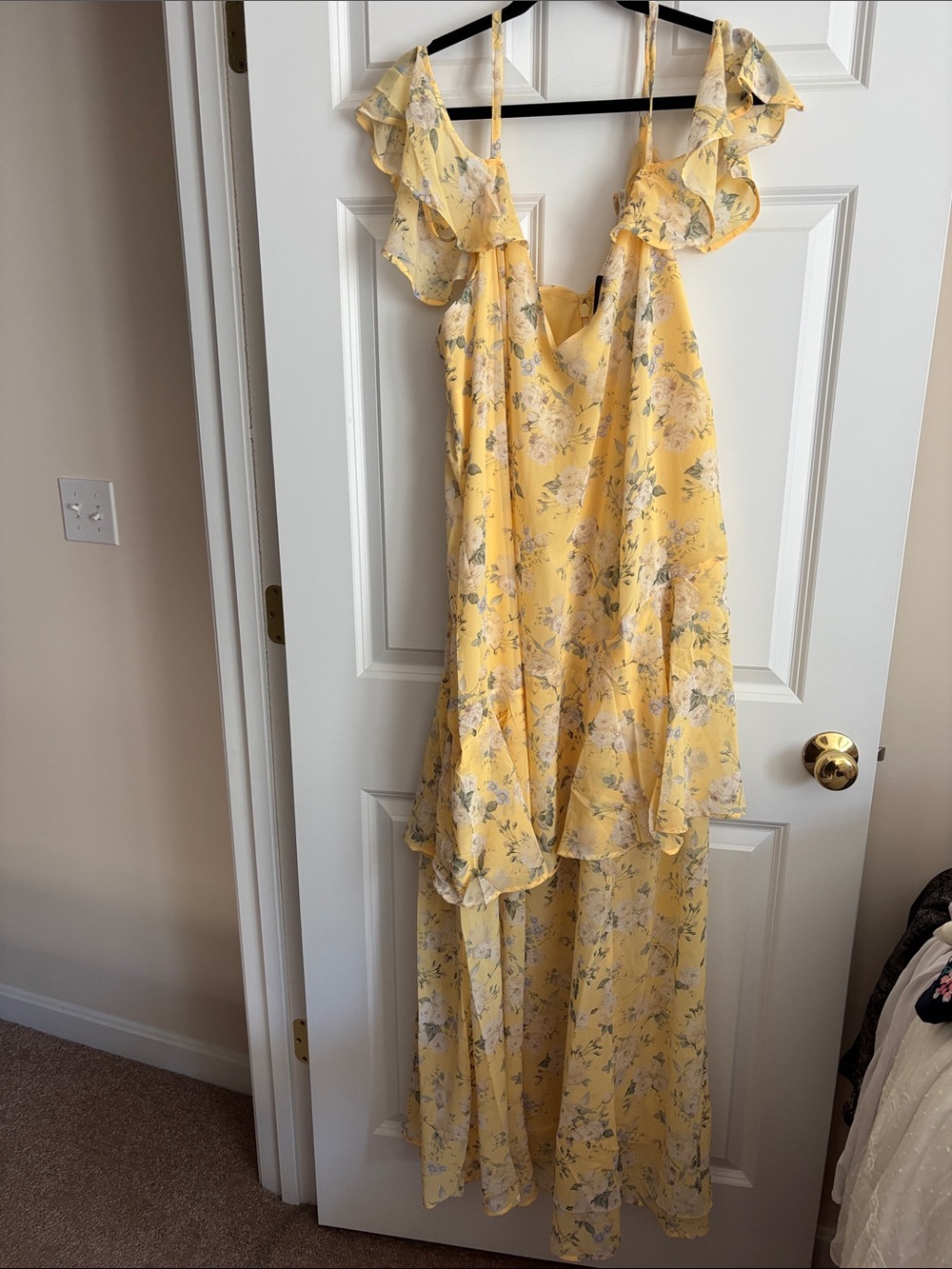 torrid Yellow Floral Ruffle High-Low Maxi Dress